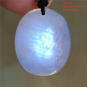 Natural Blue Light Moonstone Water Drop Pendant Necklace - Image 18