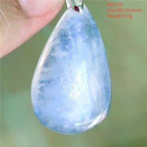 Natural Blue Light Moonstone Water Drop Pendant Necklace - Image 39