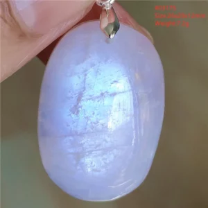 Natural Blue Light Moonstone Water Drop Pendant Necklace - Image 19