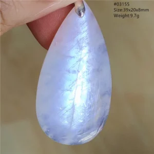 Natural Blue Light Moonstone Water Drop Pendant Necklace - Image 43