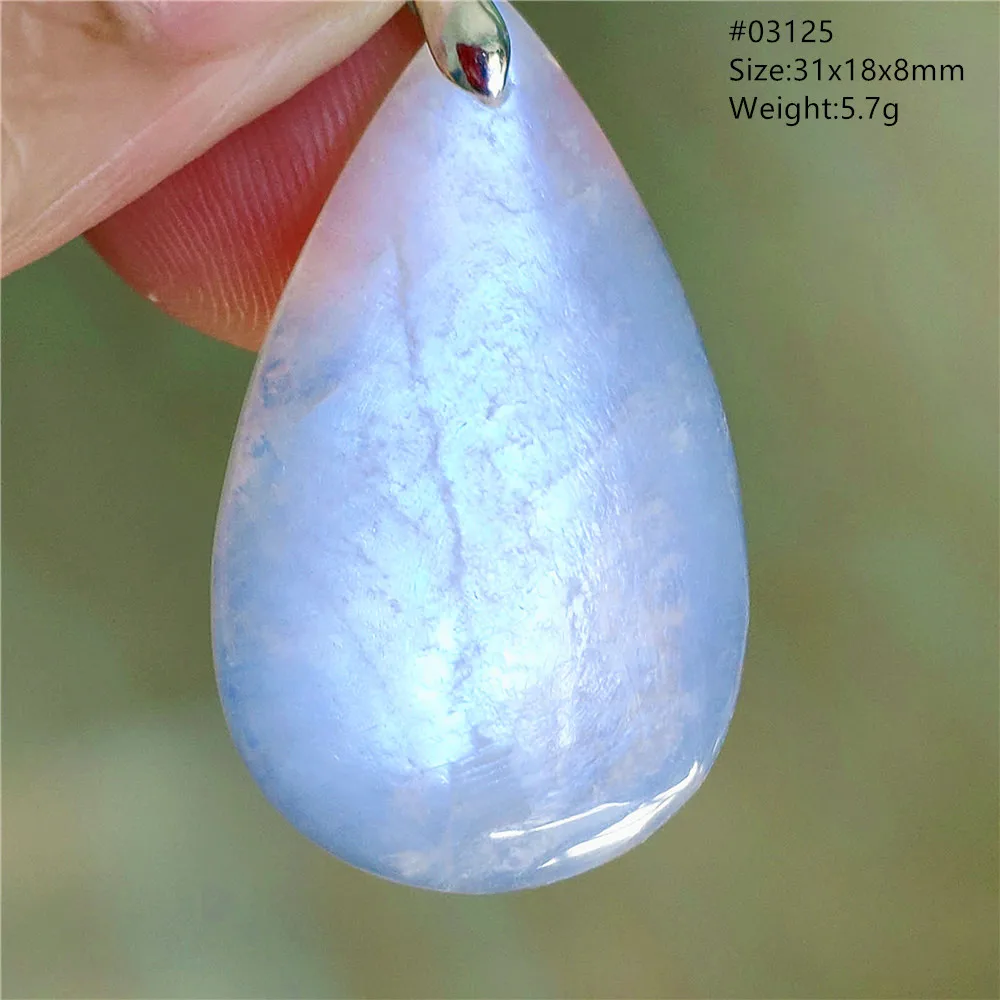 Natural Blue Light Moonstone Water Drop Pendant Necklace