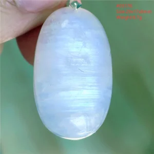 Natural Blue Light Moonstone Water Drop Pendant Necklace - Image 8