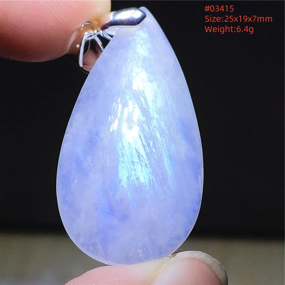 Natural Blue Light Moonstone Water Drop Pendant Necklace