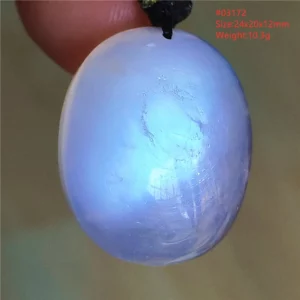 Natural Blue Light Moonstone Water Drop Pendant Necklace - Image 6