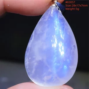Natural Blue Light Moonstone Water Drop Pendant Necklace - Image 62