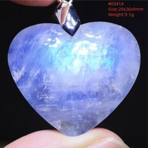 Natural Blue Light Moonstone Water Drop Pendant Necklace - Image 48