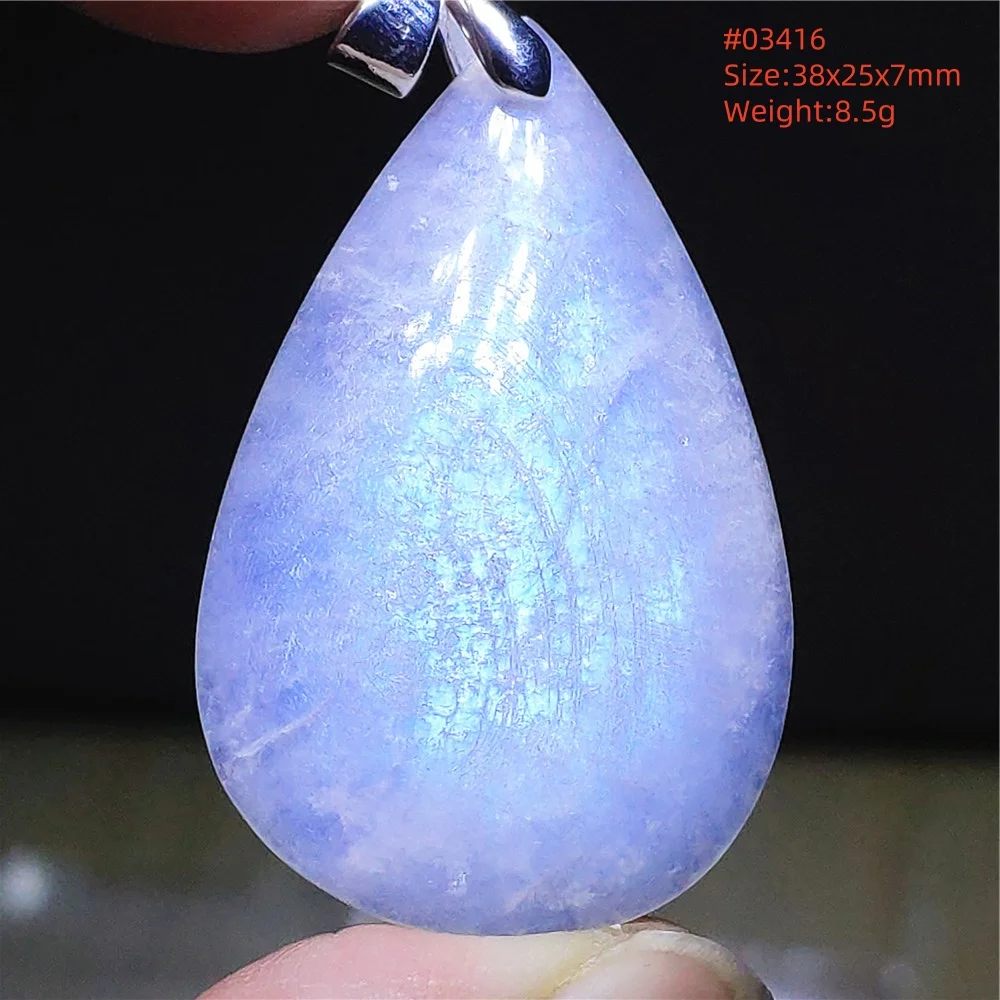 Natural Blue Light Moonstone Water Drop Pendant Necklace