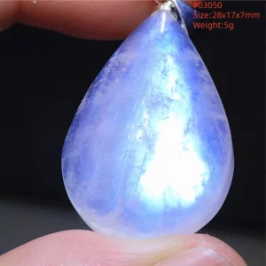 Natural Blue Light Moonstone Water Drop Pendant Necklace - Image 53