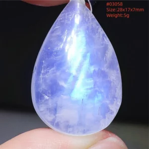 Natural Blue Light Moonstone Water Drop Pendant Necklace - Image 66
