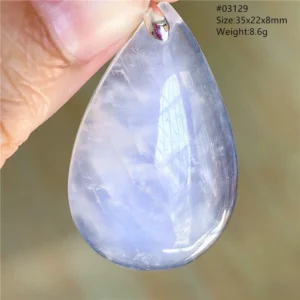Natural Blue Light Moonstone Water Drop Pendant Necklace - Image 47