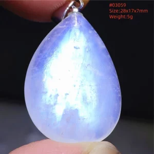 Natural Blue Light Moonstone Water Drop Pendant Necklace - Image 65