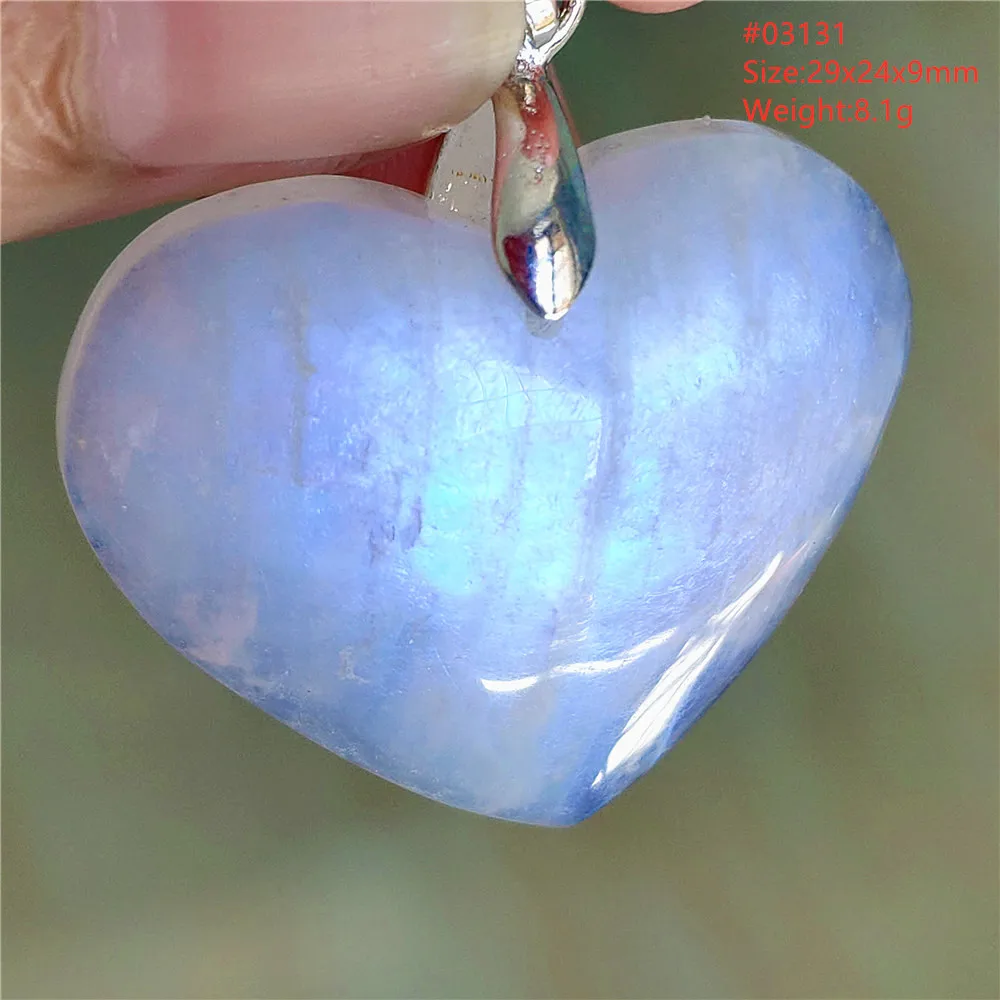 Natural Blue Light Moonstone Water Drop Pendant Necklace