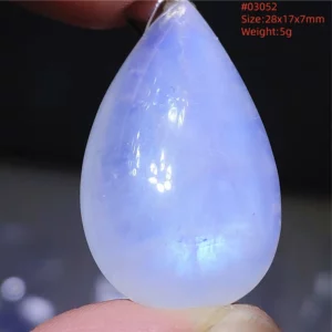 Natural Blue Light Moonstone Water Drop Pendant Necklace - Image 57