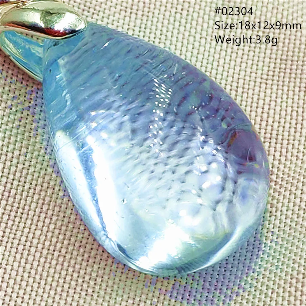 Natural Blue Topaz Crystal Water Drop Pendant Necklace