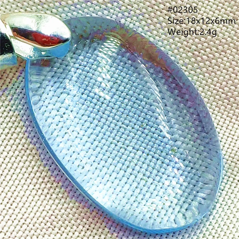 Natural Blue Topaz Crystal Water Drop Pendant Necklace