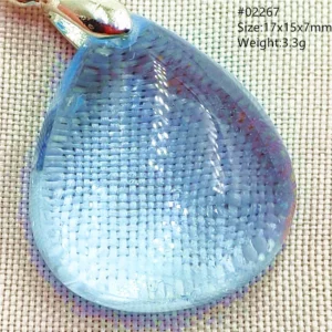Natural Blue Topaz Crystal Water Drop Pendant Necklace - Image 29