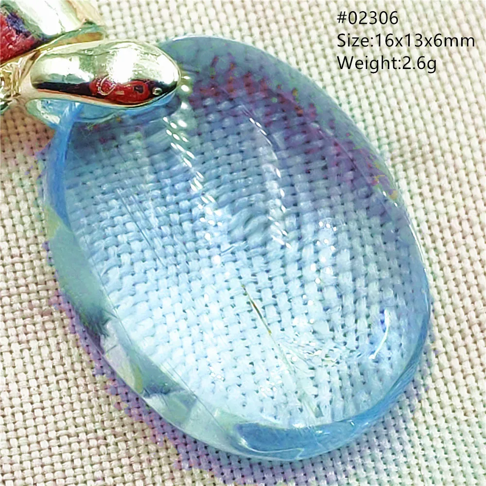 Natural Blue Topaz Crystal Water Drop Pendant Necklace