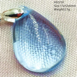 Natural Blue Topaz Crystal Water Drop Pendant Necklace - Image 63
