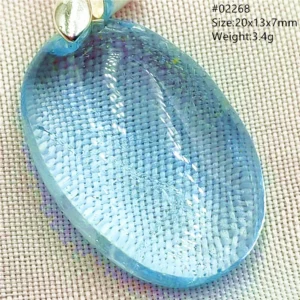 Natural Blue Topaz Crystal Water Drop Pendant Necklace - Image 30