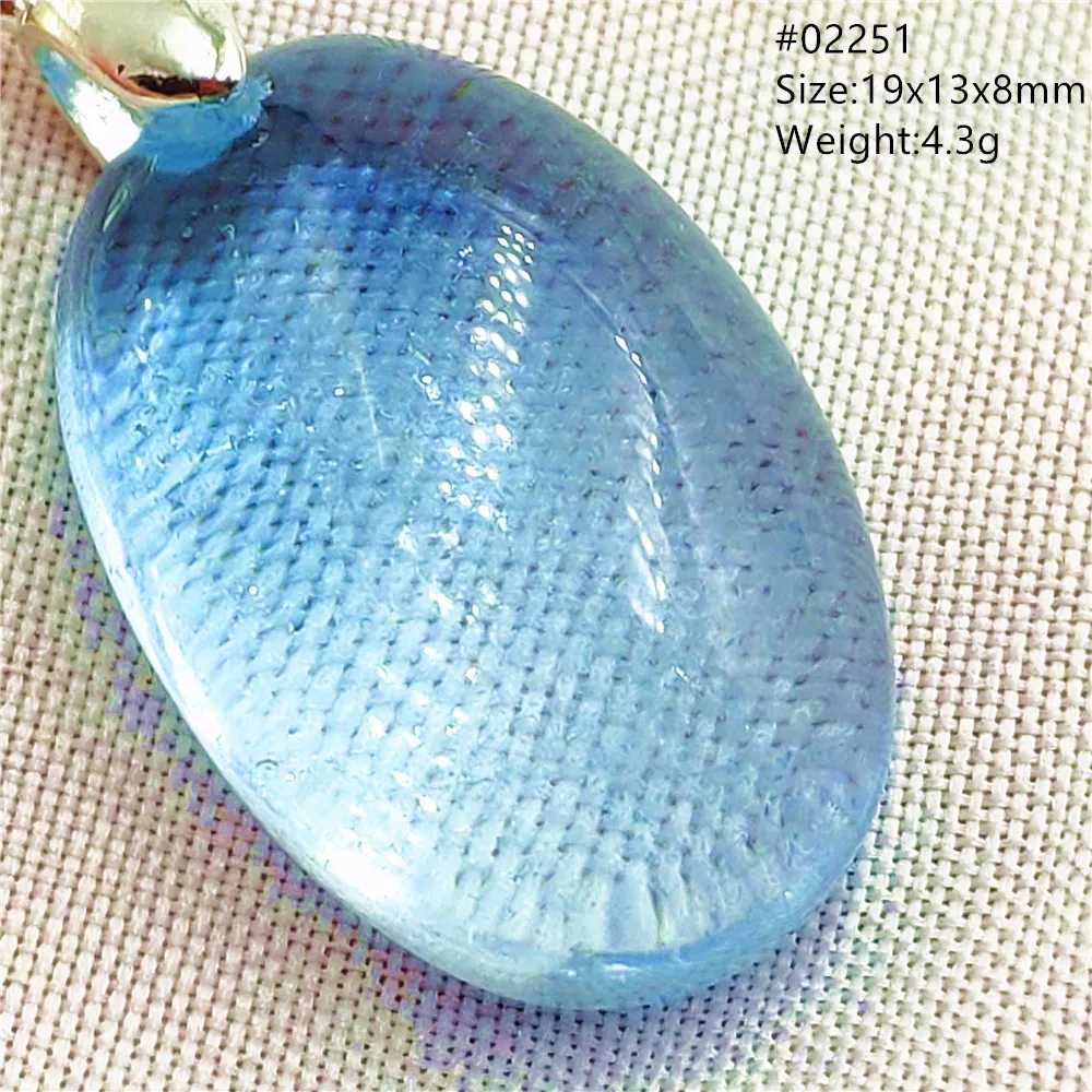 Natural Blue Topaz Crystal Water Drop Pendant Necklace