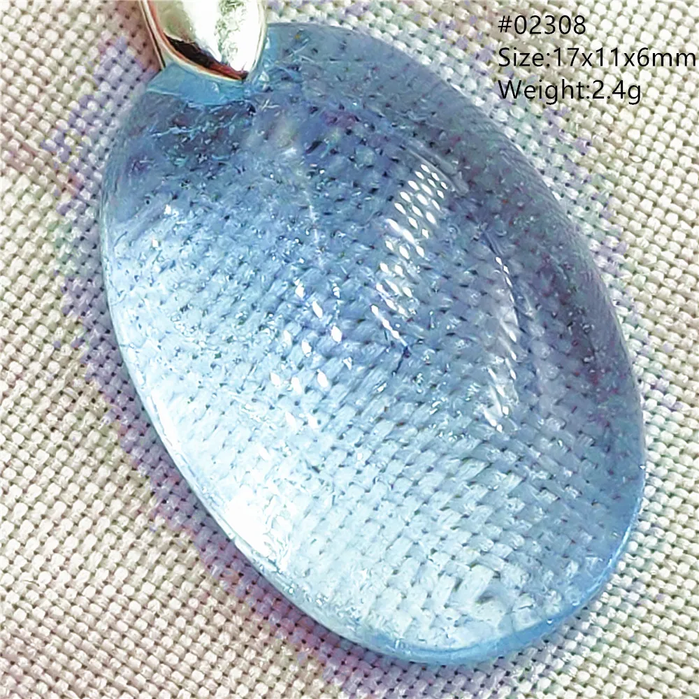 Natural Blue Topaz Crystal Water Drop Pendant Necklace