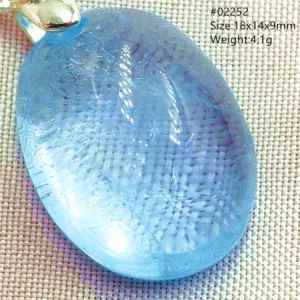 Natural Blue Topaz Crystal Water Drop Pendant Necklace - Image 64