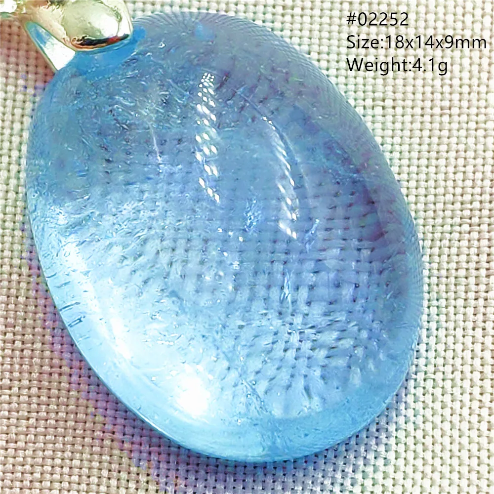 Natural Blue Topaz Crystal Water Drop Pendant Necklace