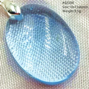 Natural Blue Topaz Crystal Water Drop Pendant Necklace - Image 8