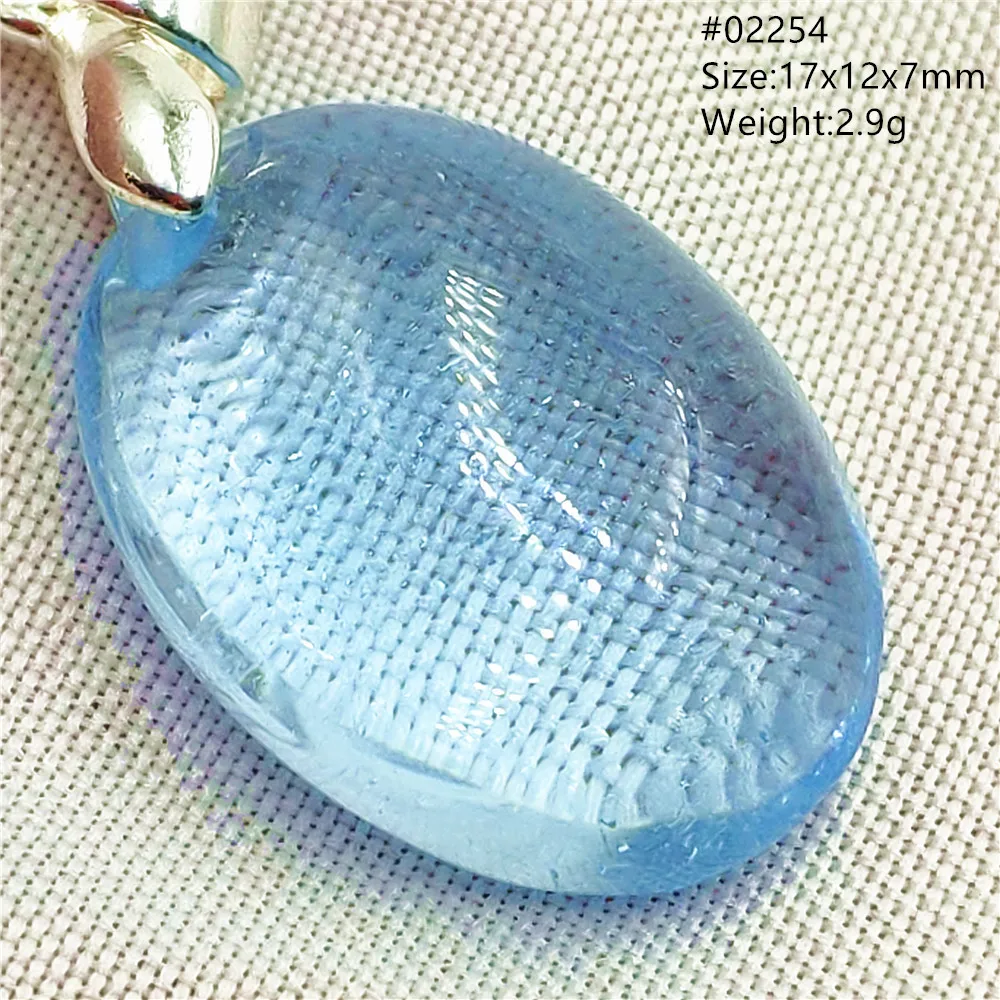 Natural Blue Topaz Crystal Water Drop Pendant Necklace