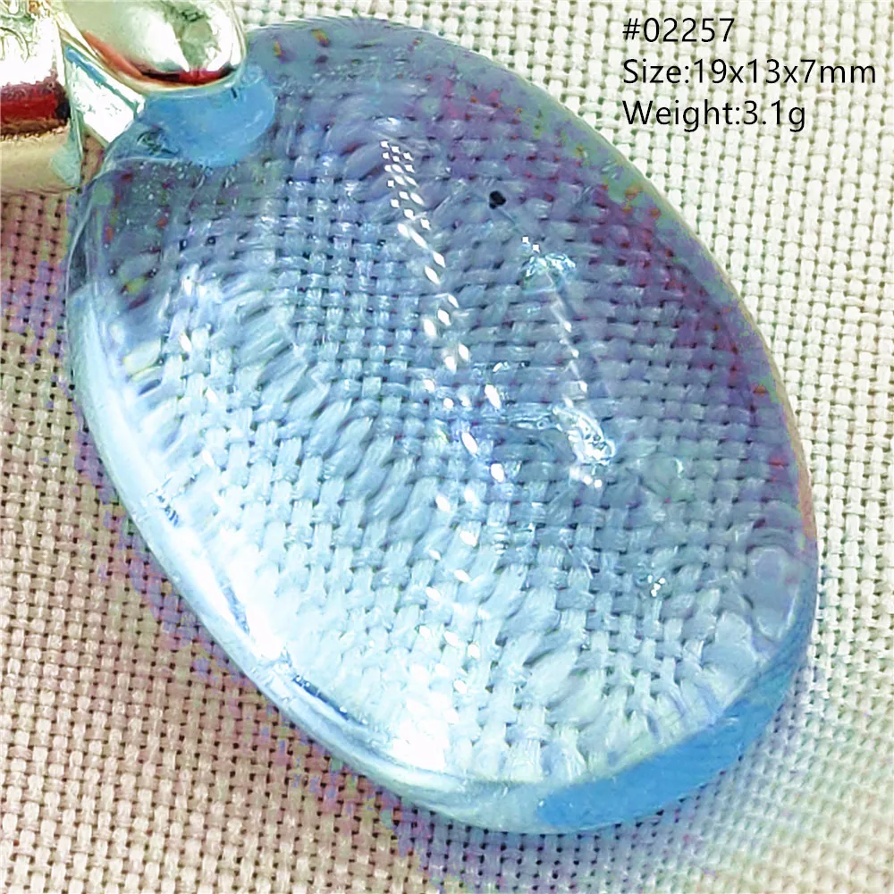 Natural Blue Topaz Crystal Water Drop Pendant Necklace