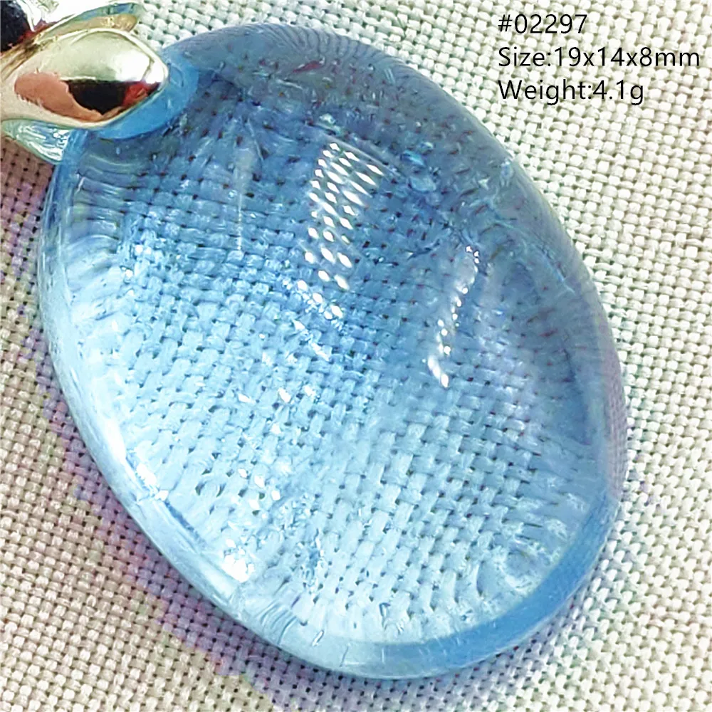 Natural Blue Topaz Crystal Water Drop Pendant Necklace