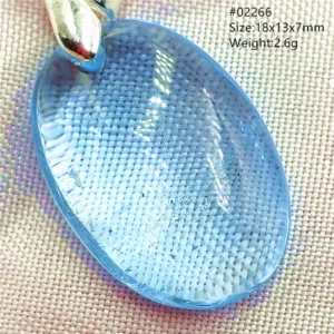 Natural Blue Topaz Crystal Water Drop Pendant Necklace - Image 4