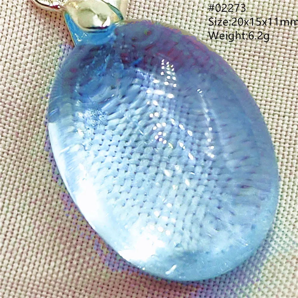 Natural Blue Topaz Crystal Water Drop Pendant Necklace
