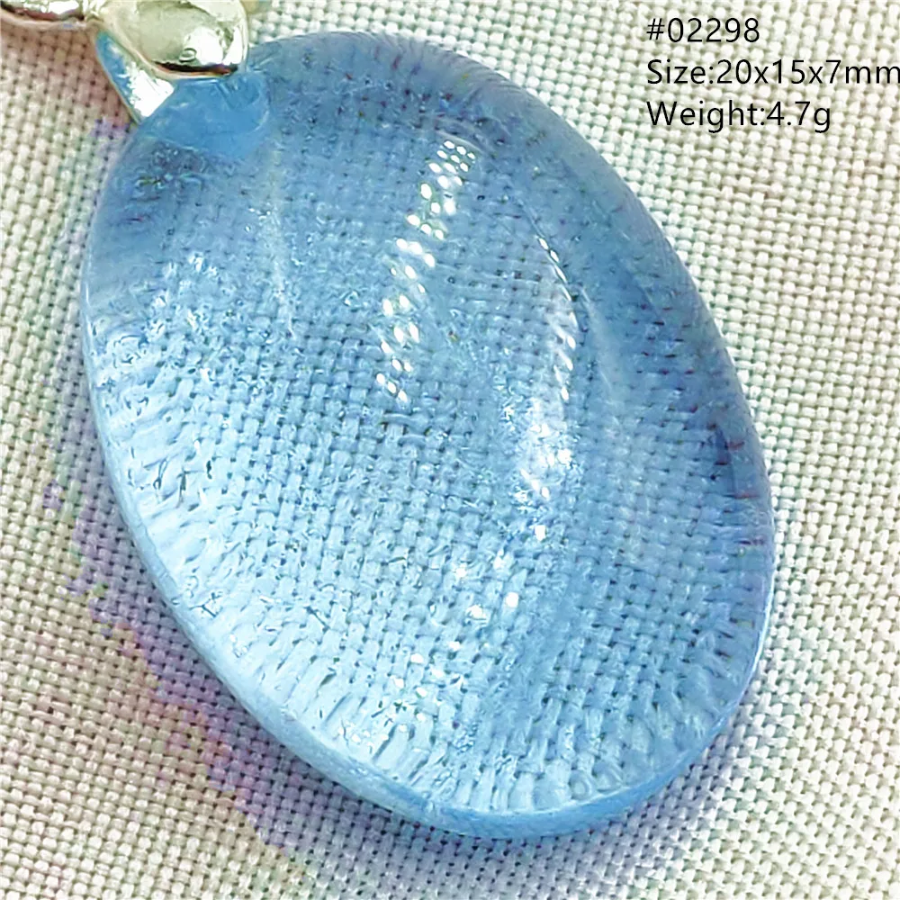 Natural Blue Topaz Crystal Water Drop Pendant Necklace