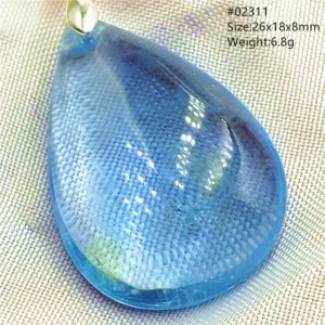 Natural Blue Topaz Crystal Water Drop Pendant Necklace - Image 7