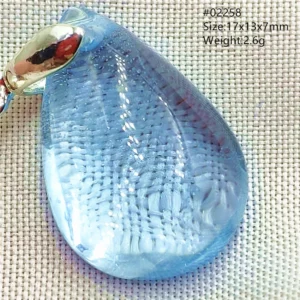 Natural Blue Topaz Crystal Water Drop Pendant Necklace - Image 25
