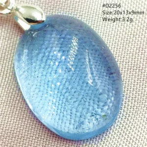 Natural Blue Topaz Crystal Water Drop Pendant Necklace - Image 5