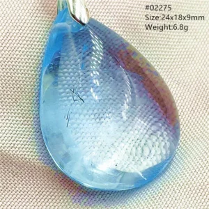 Natural Blue Topaz Crystal Water Drop Pendant Necklace - Image 35