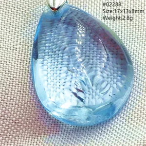Natural Blue Topaz Crystal Water Drop Pendant Necklace - Image 18