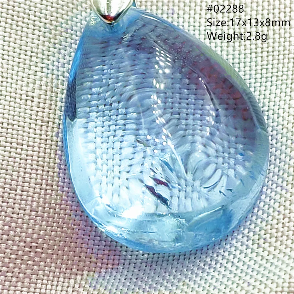 Natural Blue Topaz Crystal Water Drop Pendant Necklace