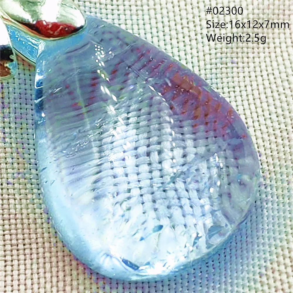 Natural Blue Topaz Crystal Water Drop Pendant Necklace