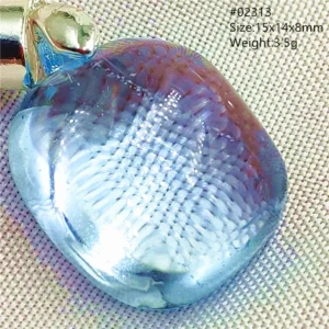 Natural Blue Topaz Crystal Water Drop Pendant Necklace - Image 12