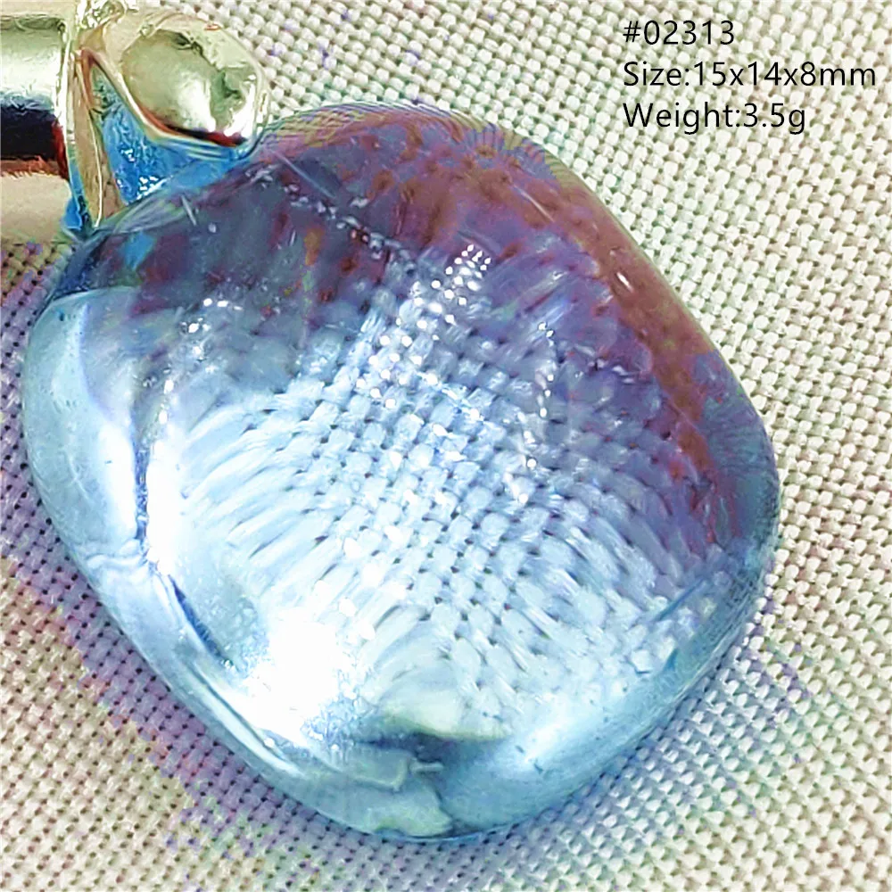 Natural Blue Topaz Crystal Water Drop Pendant Necklace