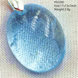 Natural Blue Topaz Crystal Water Drop Pendant Necklace - Image 24