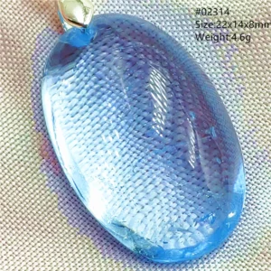 Natural Blue Topaz Crystal Water Drop Pendant Necklace - Image 11