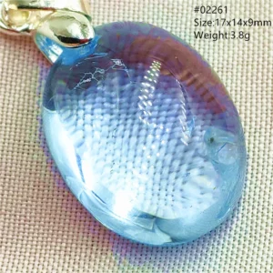 Natural Blue Topaz Crystal Water Drop Pendant Necklace - Image 21