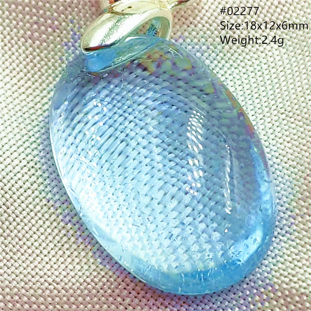 Natural Blue Topaz Crystal Water Drop Pendant Necklace