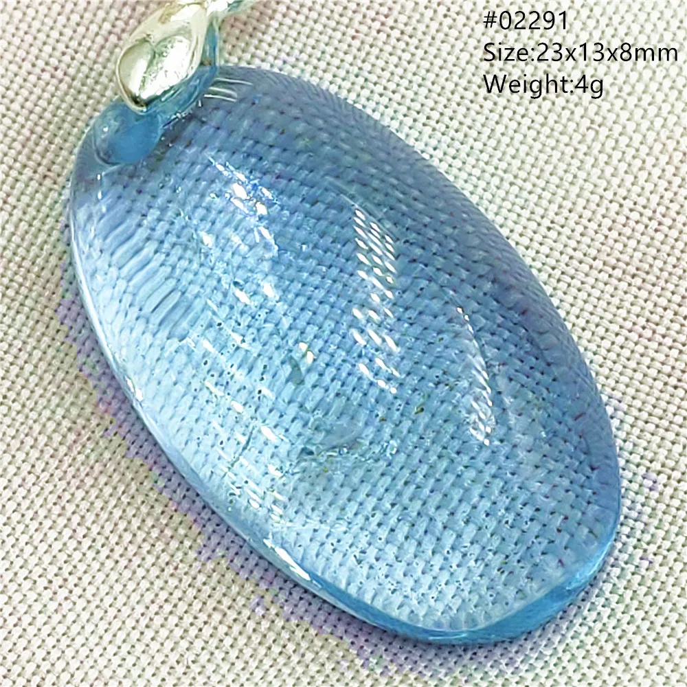 Natural Blue Topaz Crystal Water Drop Pendant Necklace