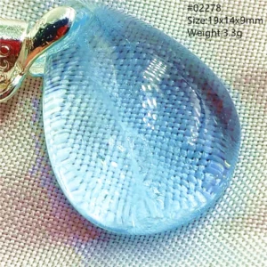 Natural Blue Topaz Crystal Water Drop Pendant Necklace - Image 34