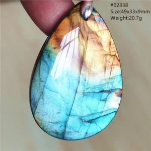 Labradorite Water Drop Pendant, Blue Light Necklace for Her & Him - Image 2